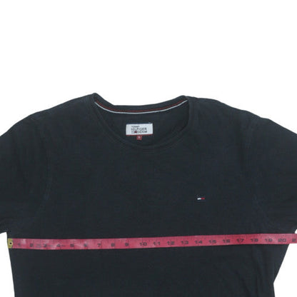 Tommy Hilfiger Denim Men's Black Crew Neck Cotton T-Shirt L