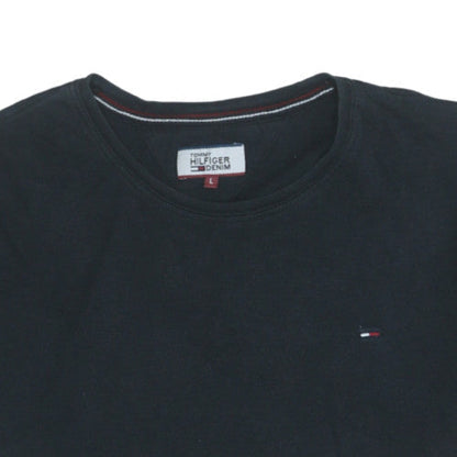 Tommy Hilfiger Denim Men's Black Crew Neck Cotton T-Shirt L
