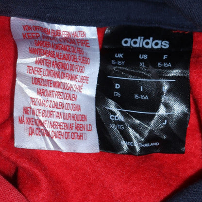 Adidas Boys Red and Blue Pullover Hoodie 15-16 Years Regular Fit