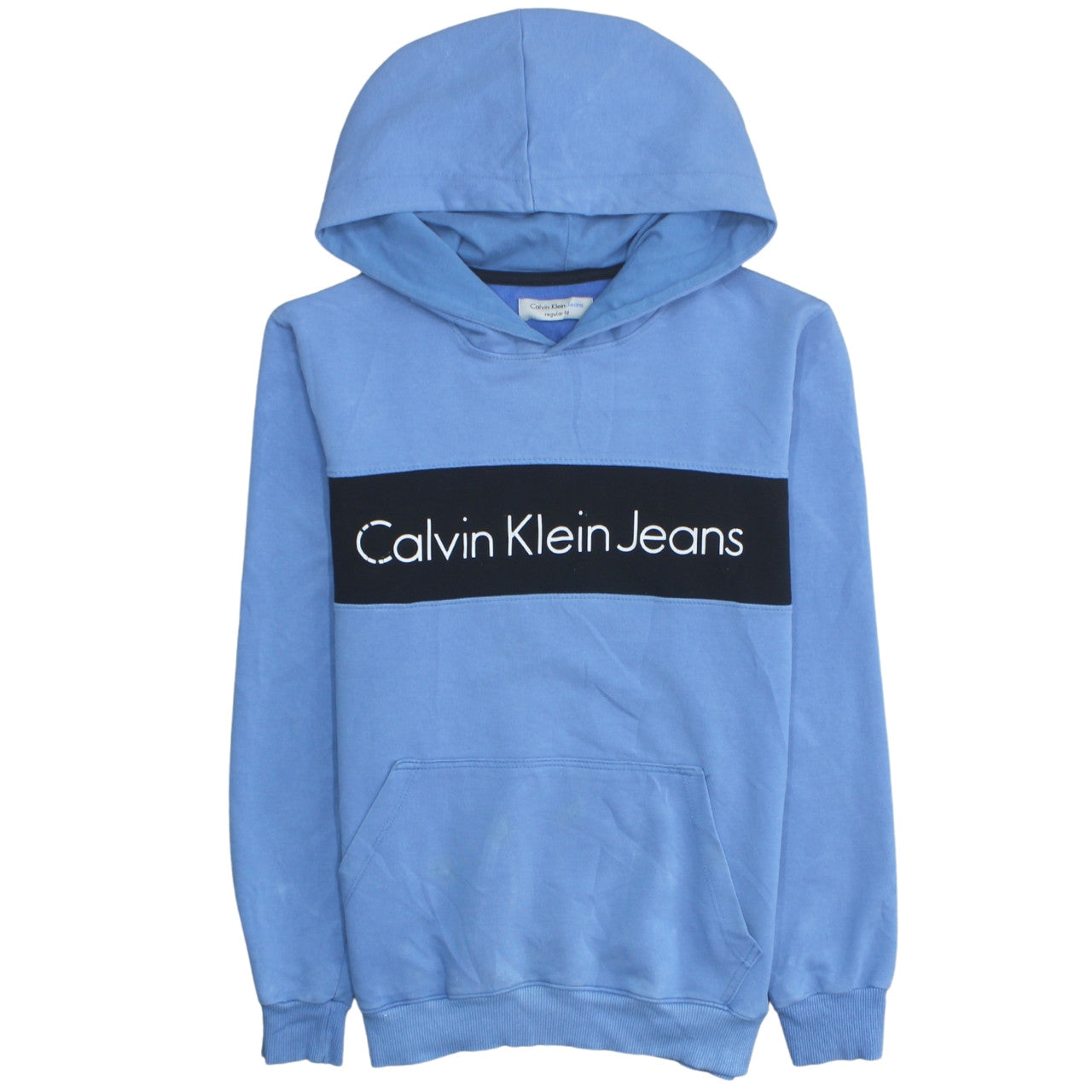 Mens UK Size M Calvin Klein Jeans Blue Pullover Hoodie