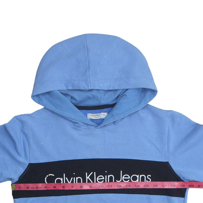 Mens UK Size M Calvin Klein Jeans Blue Pullover Hoodie