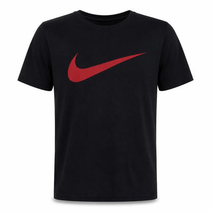 Nike Men's Black Red Swoosh Athletic Cut Cotton T-Shirt Size S