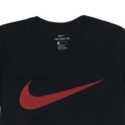 Nike Men's Black Red Swoosh Athletic Cut Cotton T-Shirt Size S