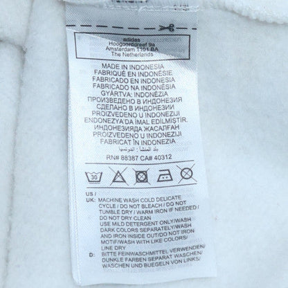 Mens UK Size M adidas White Pullover Hoodie