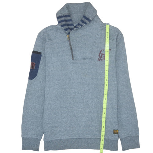 Mens UK Size L G-Star RAW Blue Henley Sweatshirt