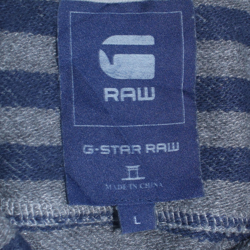 Mens UK Size L G-Star RAW Blue Henley Sweatshirt