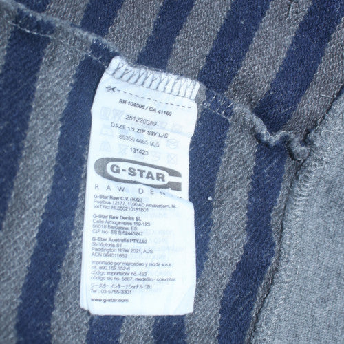 Mens UK Size L G-Star RAW Blue Henley Sweatshirt