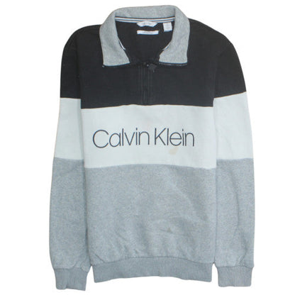 Mens UK Size S Calvin Klein Grey Henley Sweatshirt