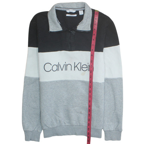 Mens UK Size S Calvin Klein Grey Henley Sweatshirt