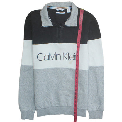 Mens UK Size S Calvin Klein Grey Henley Sweatshirt