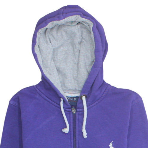 Womens UK Size L Ralph Lauren Purple Full Zip Hoodie