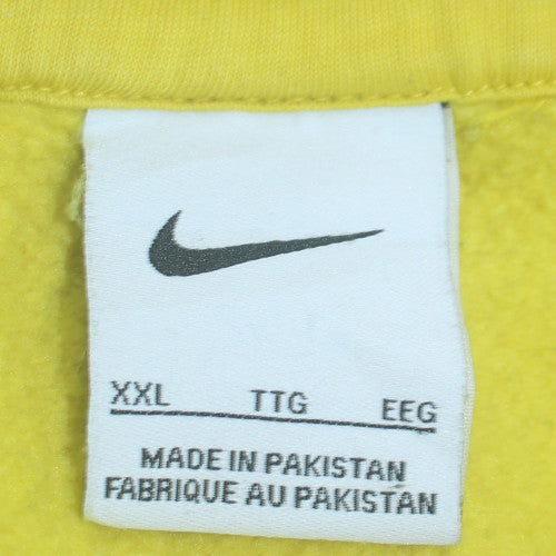 Womens UK Size 2XL Nike Yellow Pullover Hoodie