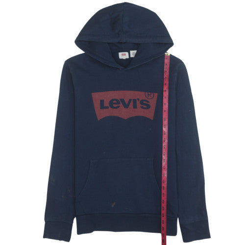 Mens UK Size M Levi's Blue Pullover Hoodie