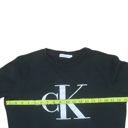 Womens UK Size 14 Calvin Klein Jeans Black Pullover Sweatshirt