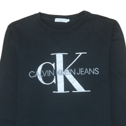 Womens UK Size 14 Calvin Klein Jeans Black Pullover Sweatshirt