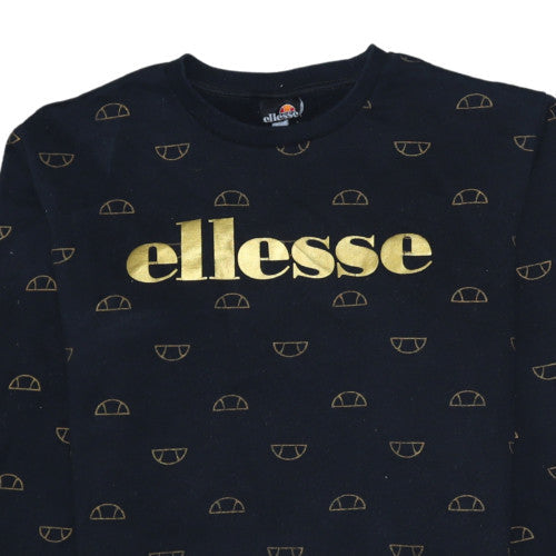 Womens UK Size 14 ellesse Black Pullover Sweatshirt