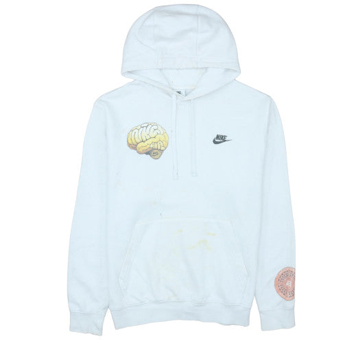 Mens UK Size L Nike White Pullover Hoodie