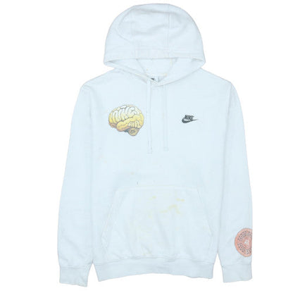 Mens UK Size L Nike White Pullover Hoodie