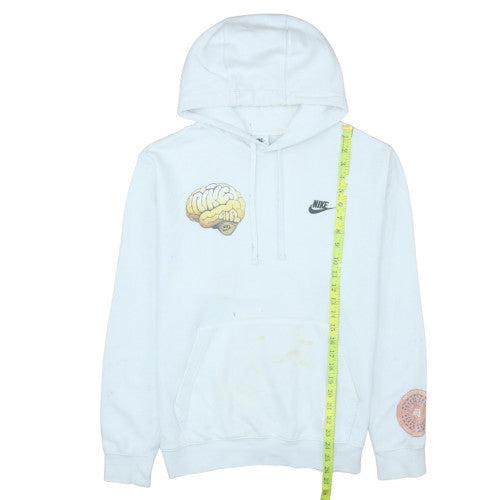 Mens UK Size L Nike White Pullover Hoodie