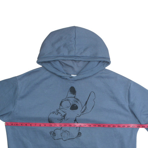 Disney Primark Womens Blue Stitch Pullover Hoodie 2XL Cotton Blend