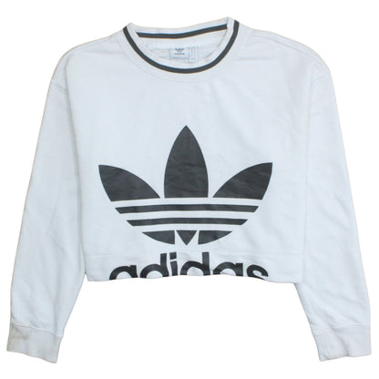 Womens UK Size 10 adidas White Pullover Sweatshirt