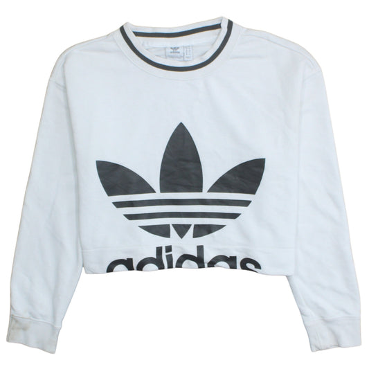 Womens UK Size 10 adidas White Pullover Sweatshirt