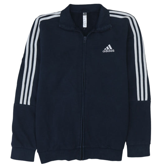 Adidas Men's Blue Track Jacket Size L Full Zip Athletic Top