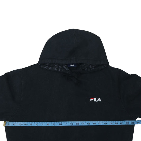 Womens UK Size L FILA Black Pullover Hoodie