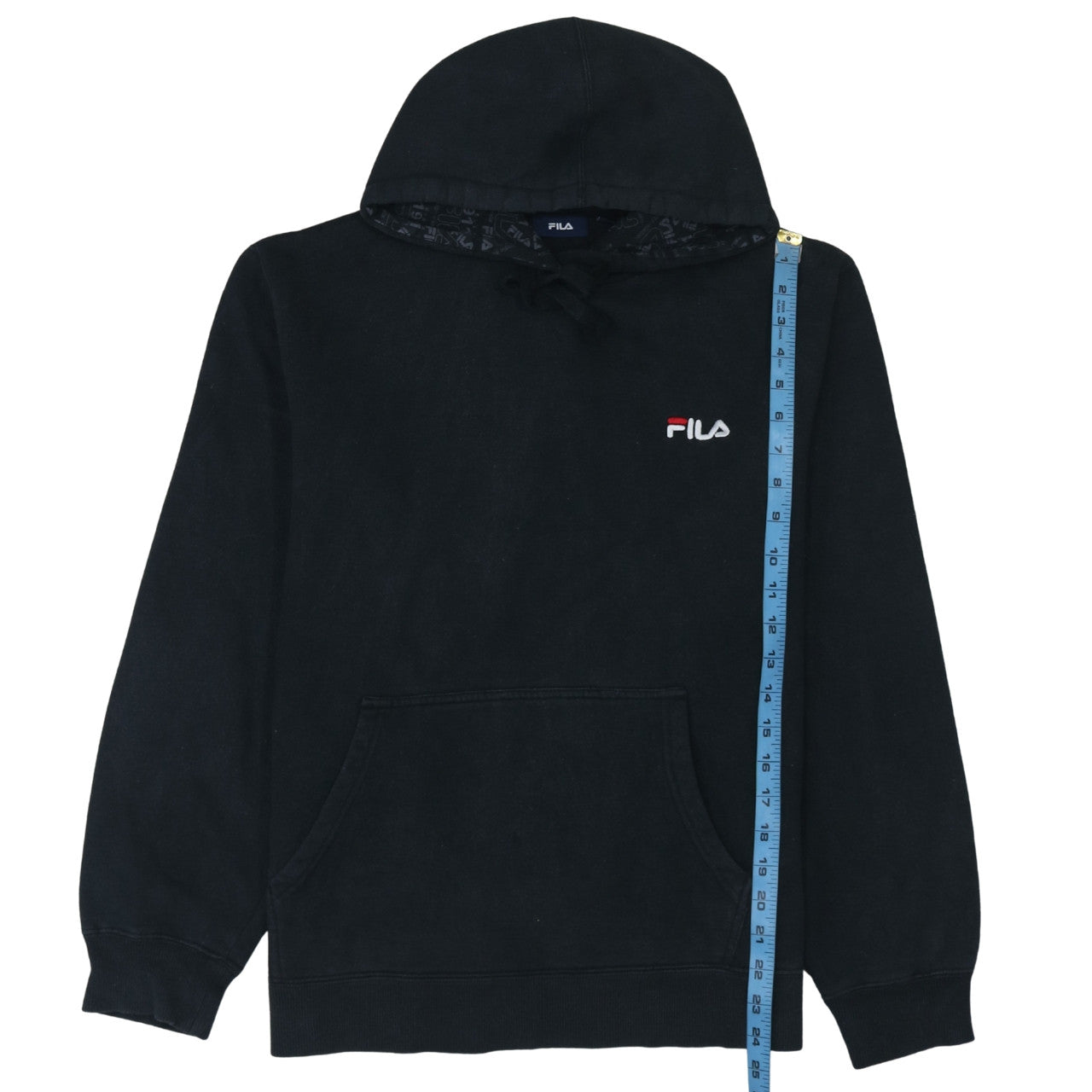Womens UK Size L FILA Black Pullover Hoodie