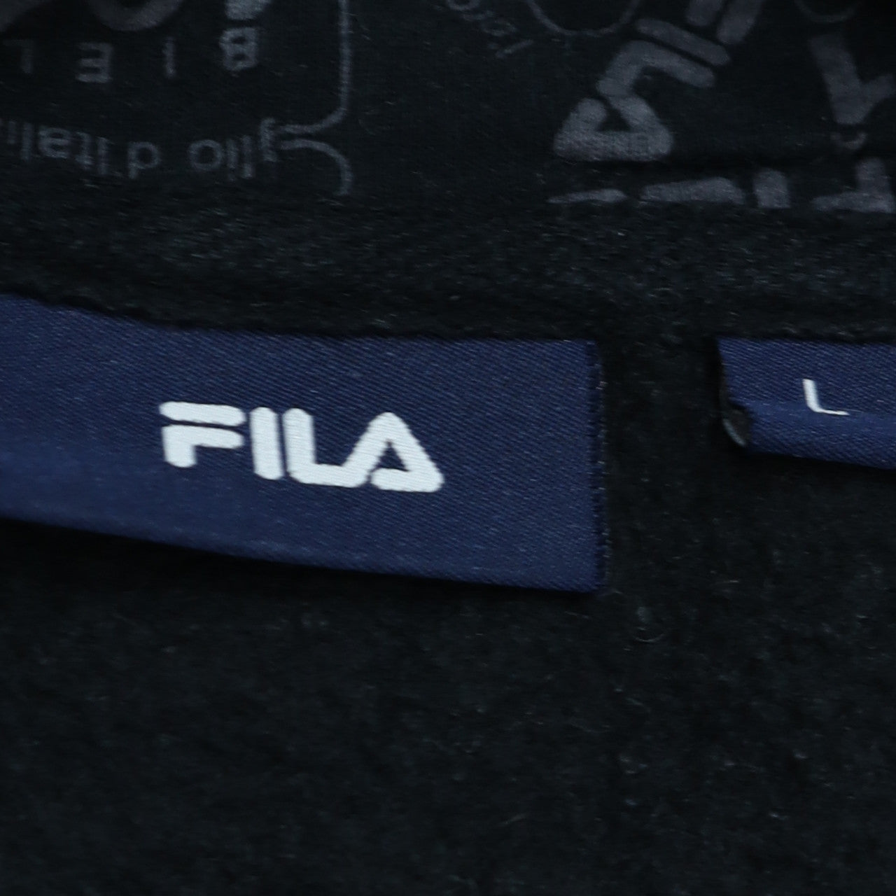 Womens UK Size L FILA Black Pullover Hoodie