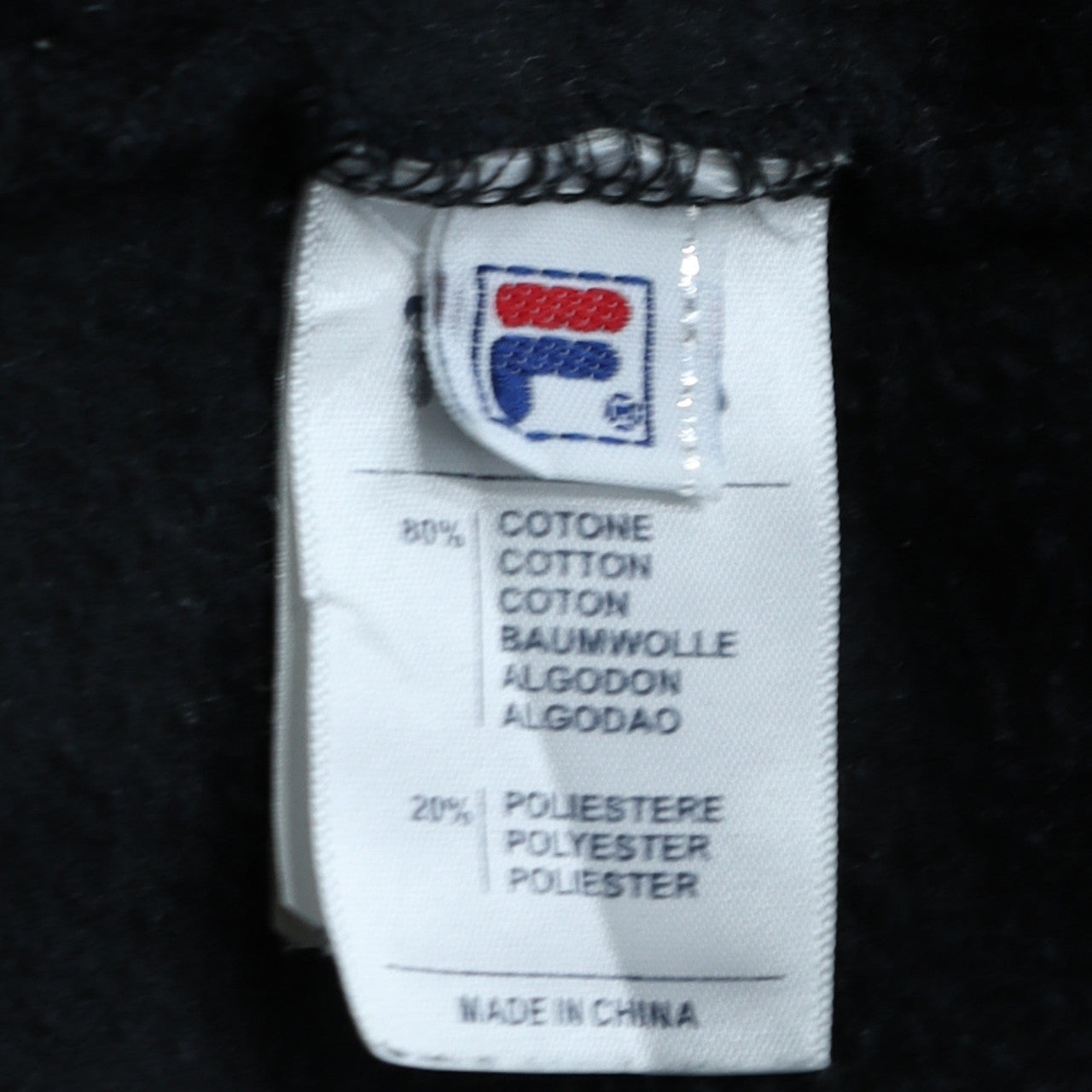 Womens UK Size L FILA Black Pullover Hoodie