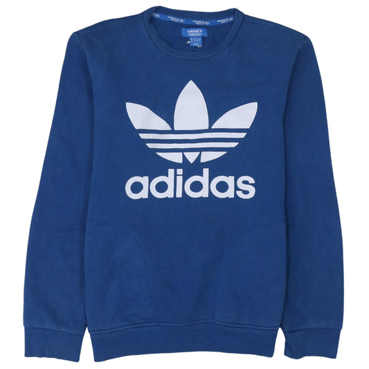 Mens UK Size S adidas Blue Pullover Sweatshirt