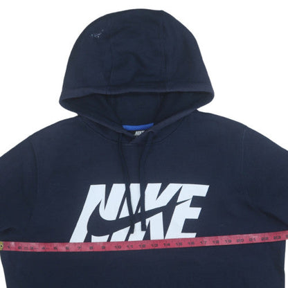 Mens UK Size L Nike Blue Pullover Hoodie