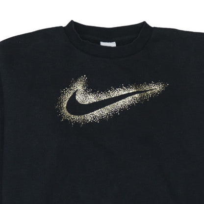 Nike Girls Black Gold Logo XL Sweatshirt Crew Neck Pullover