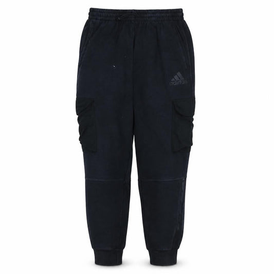 Front view of Adidas men’s black jogger fleece activewear trousers m