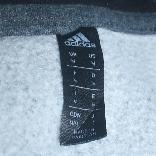 Additional view of Adidas Men Grey Full Zip Hoodie M Sports Fleece Hooded Sweatshirt