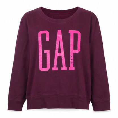 Gap Women’s Purple Logo Pullover Sweatshirt Size L Cotton Blend
