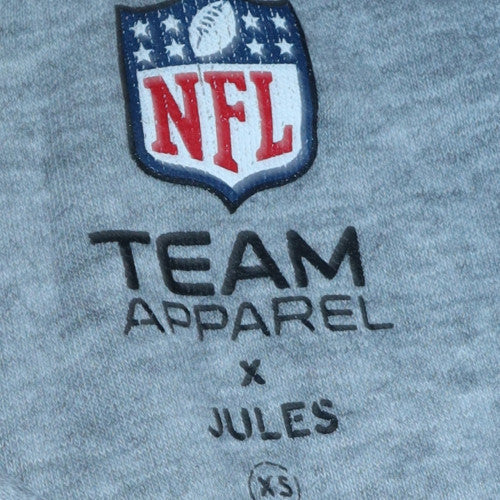 Mens UK Size XS NFL Team Apparel x Jules Grey Pullover Hoodie