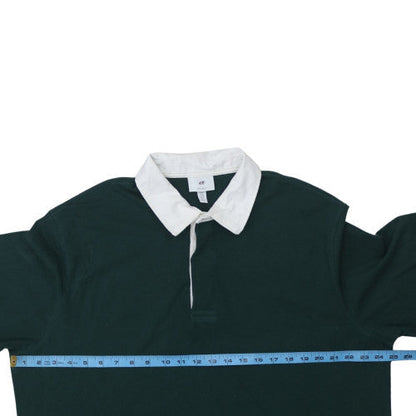 Mens UK Size XL H&M Green Henley Sweatshirt
