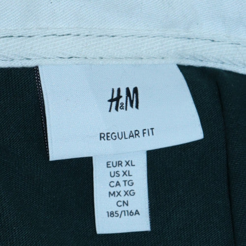 Mens UK Size XL H&M Green Henley Sweatshirt