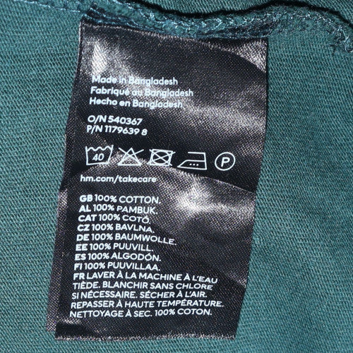 Mens UK Size XL H&M Green Henley Sweatshirt
