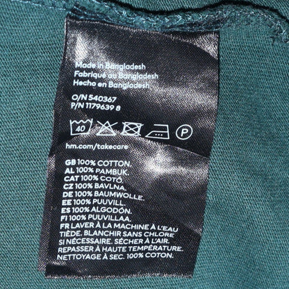 Mens UK Size XL H&M Green Henley Sweatshirt