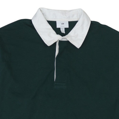 Mens UK Size XL H&M Green Henley Sweatshirt