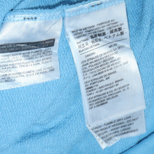 Mens UK Size M Levi's Blue Pullover Hoodie