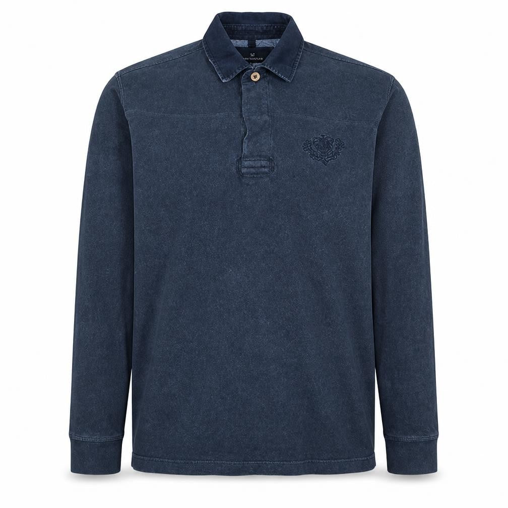 Mens UK Size M Marks and Spencer Blue Henley Sweatshirt