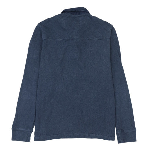 Mens UK Size M Marks and Spencer Blue Henley Sweatshirt