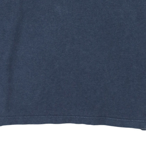 Mens UK Size M Marks and Spencer Blue Henley Sweatshirt