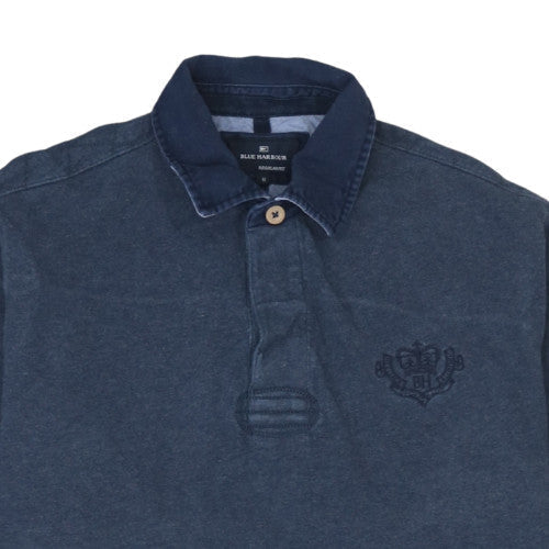 Mens UK Size M Marks and Spencer Blue Henley Sweatshirt