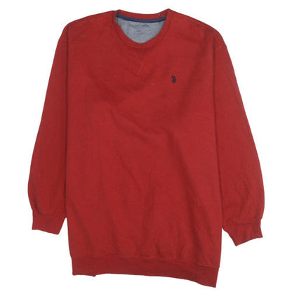 Mens UK Size 3XLT U.S. Polo Assn. Red Pullover Sweatshirt