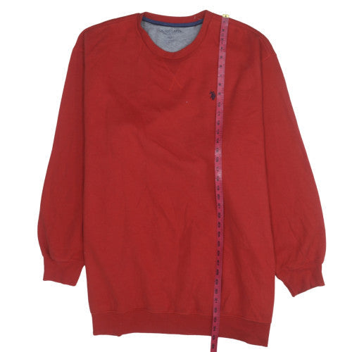 Mens UK Size 3XLT U.S. Polo Assn. Red Pullover Sweatshirt